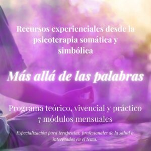 Más allá de la palabra: recursos experienciales desde la psicoterapia somática y simbólica (enero a julio 2027)